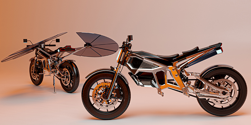 MASK Architects introduce SOLARIS, a solar-powered motorcycle with retractable photovoltaic wings that generates its own energy, offering riders full independence from fuel and charging networks.