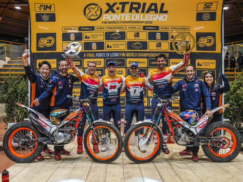 Repsol Honda HRC secure another one-two finish at the X-Trial World Championship in Ponte di Legno, with Toni Bou winning ahead of Gabriel Marcelli to extend their title charge.