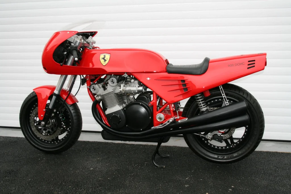 A rare Ferrari-approved motorcycle built over 3,000 hours in the 1990s stands as the only two-wheeled tribute ever endorsed by the Ferrari family.