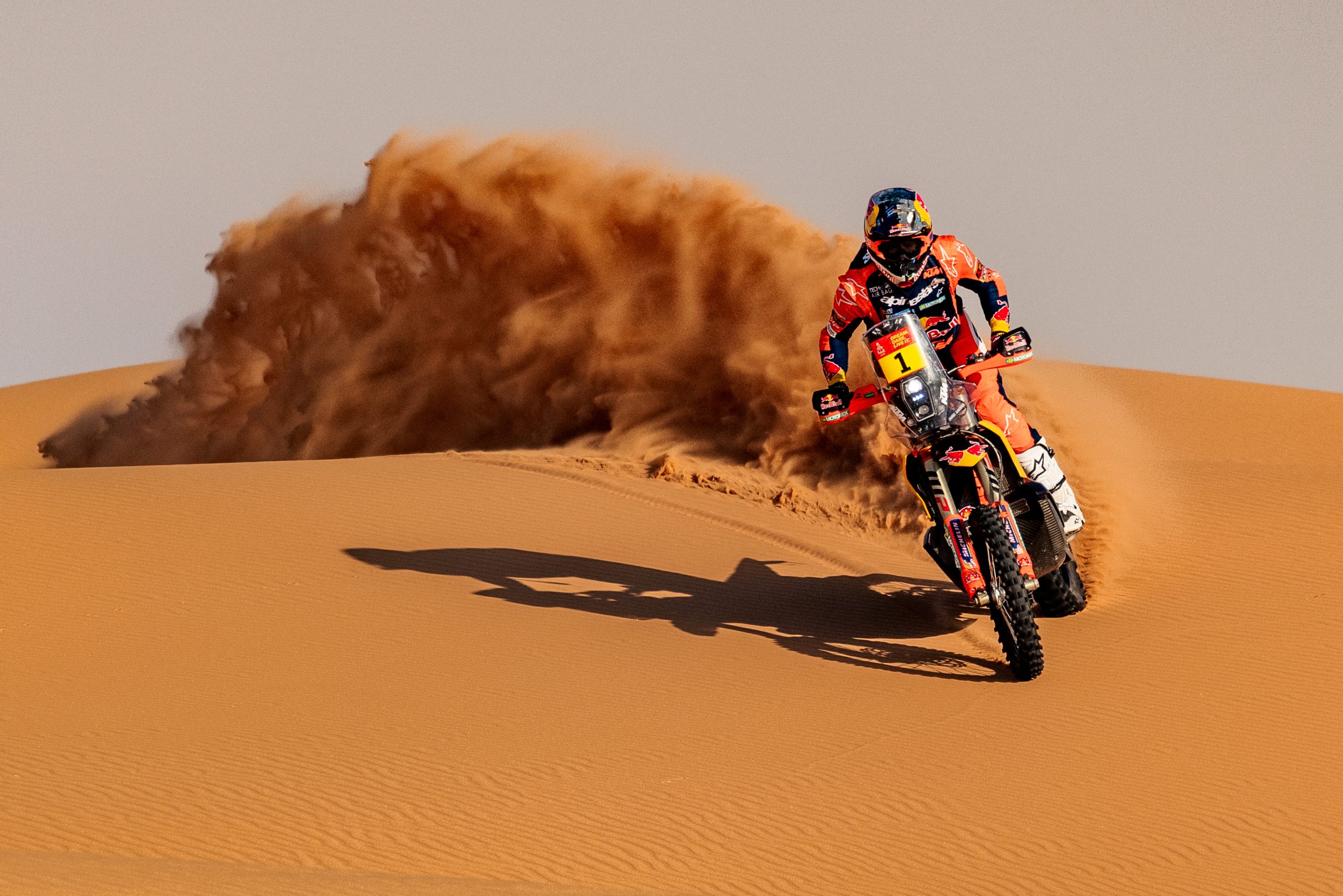 Daniel Sanders keeps the Dakar Rally lead after a punishing all-sand Stage 6, despite a time penalty, as Honda closes in at the halfway point.