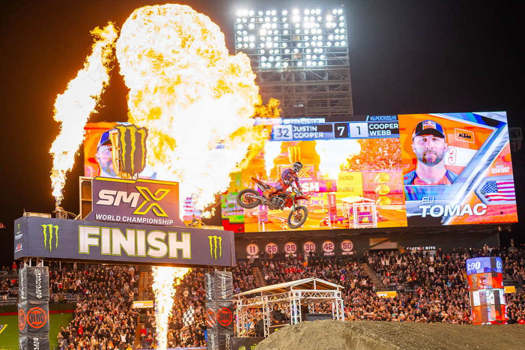 Eli Tomac takes victory at Anaheim 1 as Red Bull KTM Factory Racing launch their 2026 AMA Supercross campaign with a win and a double podium.